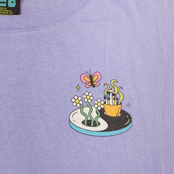 Alab Casual Long Sleeve Crew Neck Graphic T Shirt Womens Size Medium M Purple - Picture 4 of 9